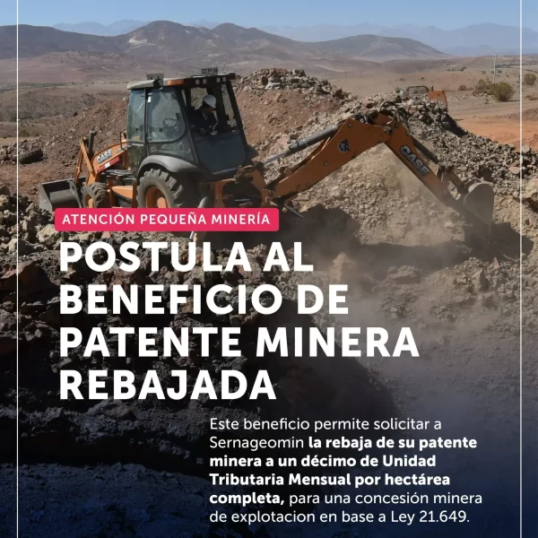 Rebaja de patente minera: Impulso a pequeños productores